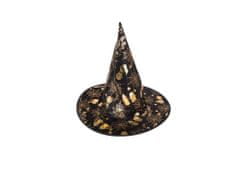 Verk Dětský čarodějnický klobouk Helloween černozlatá