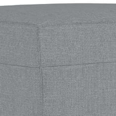 Vidaxl 3místná pohovka s podnožkou světle šedá 180 cm textil