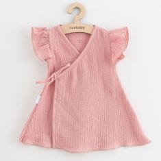 NEW BABY Letní kojenecké mušelínové šaty Soft dress růžová 56 (0-3m) Růžová