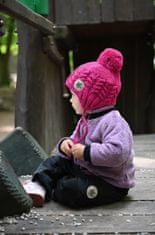 Little Angel Čepice pletená zavazovací copánky LA Outlast - růžová 3 | 42-44 cm