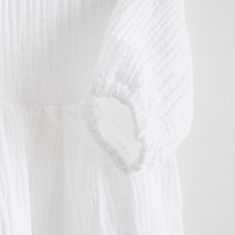 NEW BABY Kojenecké mušelínové šaty s dlouhým rukávem Elizabeth bílá 80 (9-12m) Bílá