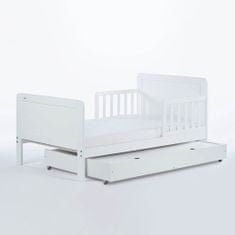 Drewex Dětská postel se zábranou a šuplíkem Olek 140x70 cm bílá