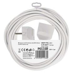 Emos P0115R Prodlužovací kabel 5 m, 1 zásuvka, bílý, PVC, 1,5 mm2 1901010504