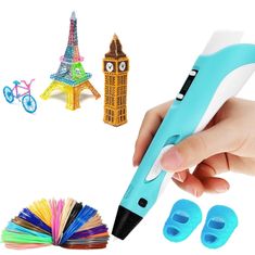 TopKing 3D pero s LCD displejem FIALOVÉ (modré/žluté/růžové) + náplně