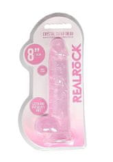 Shots Toys RealRock Crystal Clear 19cm Pink