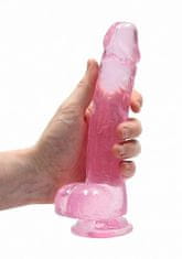Shots Toys RealRock Crystal Clear 19cm Pink