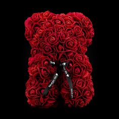 Medvídárek Classic medvídek z růží 25cm dárkově balený - tmavě červený