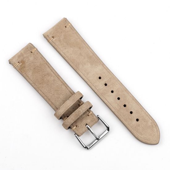 BStrap Suede Leather řemínek na Huawei Watch GT2 42mm, beige