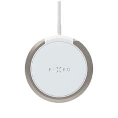 FIXED Bezdrátová nabíječka MagPad s podporou uchycení MagSafe a stojánkem, 15W, bílá