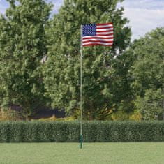 Vidaxl Vlajka USA a stožár 5,55 m hliník