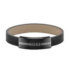 Hugo Boss Fashion kožený černý náramek 1580490 (Délka 19 cm)