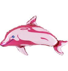 Grabo MINI Delfín růžový 14"/35cm fóliový balónek nafukovací