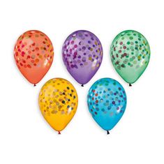 Gemar Balónek pastel 33 cm konfety krystalové potisk (50ks/bal)
