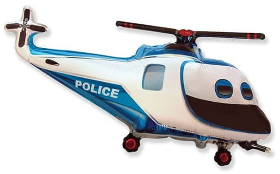 Flexmetal Helikoptéra policejní 22”/57cm x 38”/96cm fóliový balónek