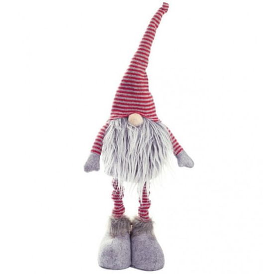Severno Vánoční trpaslík Santa s nastavitelnými nohami 53 cm šedý