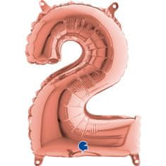 Grabo ČÍSLICE ROSE GOLD MINI 2 (35cm,14") fóliový balónek nafukovací