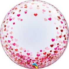 Qualatex Bublina - Červeno-růžové srdce 24"/61cm