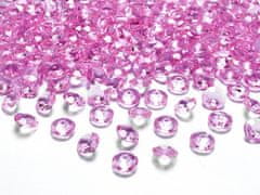 PartyDeco Diamantové korálky - světle růžové 100ks