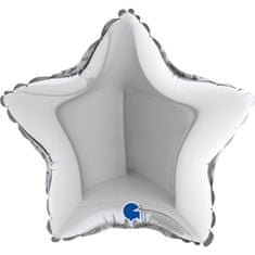 Grabo Hvězda stříbrná 9"/22cm fóliový balónek nafukovací