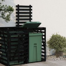 Vidaxl Nástavec pro úložný box na popelnice černý masivní borové dřevo