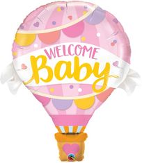 Qualatex Vítej miminko růžový 42"/107cm fóliový balónek