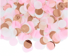 GoDan Konfety kolečka papírovo-fóliové mix bílá-růžová-rosegold