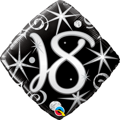 Qualatex Diamant - Černé 18. narozeniny 18"/45cm fóliový balónek