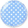 Kruh - Baby Blue puntíky 18"/46cm fóliový balónek NEBALENÁ