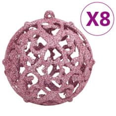 shumee 111dílná sada vánočních ozdob růžová polystyren