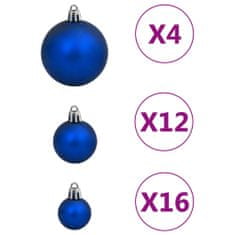 shumee 111dílná sada vánočních ozdob modrá polystyren