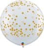 Qualatex zlaté konfety 3'/91cm latexový balónek 1ks