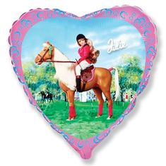 Flexmetal Srdce - Julie na koni 18"/46cm fóliový balónek