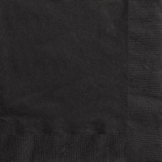 Unique Ubrousky papírové - černé dvouvrstvé, 33x33cm, 20ks