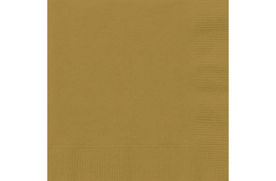 Unique Ubrousky papírové - zlaté dvouvrstvé 25x25cm, 20 ks