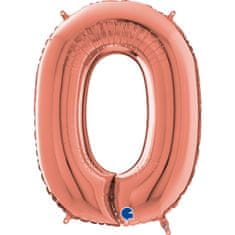 Grabo ČÍSLICE ROSE GOLD 0 (66cm,26") fóliový balónek nafukovací