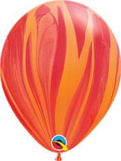 Qualatex 11"/28cm Balónek Qualatex mramor červeno-oranžový 1ks