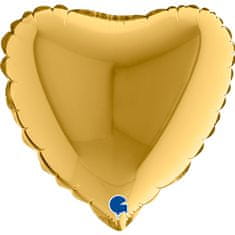Grabo Balónek fóliové srdce zlaté 25 cm fóliový balónek nafukovací