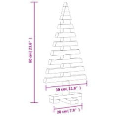 Vidaxl Dřevěný vánoční stromeček na ozdoby 60 cm masivní borové dřevo