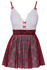 Cottelli Collection Kitty School Girl (Red), roleplay erotický kostým školačka XL