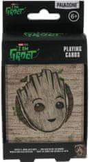 CurePink Hrací karty v boxu Marvel|Guardians Of The Galaxy|Strážci galaxie: Groot (8 x 11 x 3 cm)