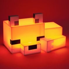 CurePink Stolní dekorativní lampa Minecraft: Liška (16 x 10 x 10 cm)