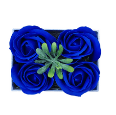 Ostatní Mýdlové květy růží 4ks Modrá box
