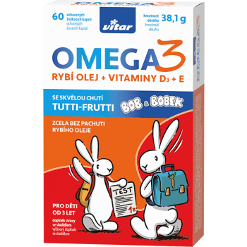 VITAR Kids Omega 3 + vitaminy D3 a E, 60 kapslí