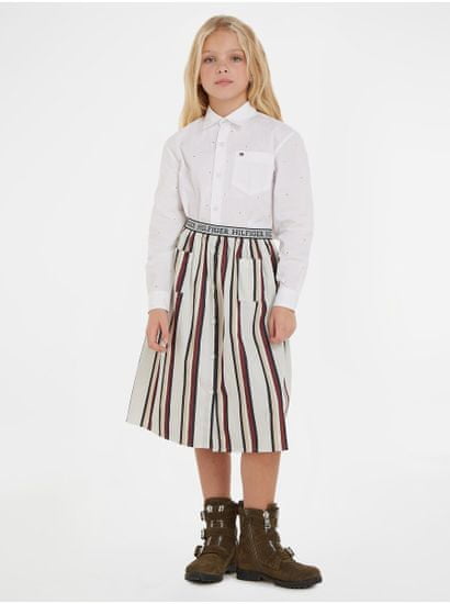 Tommy Hilfiger Krémová holčičí pruhovaná midi sukně Tommy Hilfiger