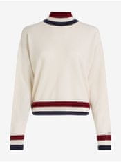 Tommy Hilfiger Bílý dámský vlněný svetr s příměsí kašmíru Tommy Hilfiger XL