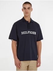 Tommy Hilfiger Tmavě modré pánské polo tričko Tommy Hilfiger XL