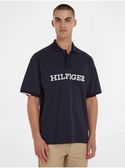 Tommy Hilfiger Tmavě modré pánské polo tričko Tommy Hilfiger