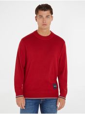 Tommy Hilfiger Červený pánský svetr s příměsí hedvábí Tommy Hilfiger L