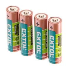 EXTOL Baterie alkalické ULTRA +, 1,5V AA (LR6), sada 4 kusy - EXTOL LIGHT EX42011