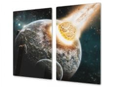 Glasdekor Ochranná deska apokalypsa Země - Ochranná deska: 60x80cm, Lepení na zeď: S lepením na zeď